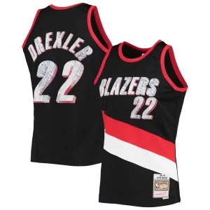 Stupendo Meraviglioso Clyde Drexler Portland Trail Blazers 1991/92 Hardwood Classics NBA 75th Anniversary Diamond Swingman Jersey Black