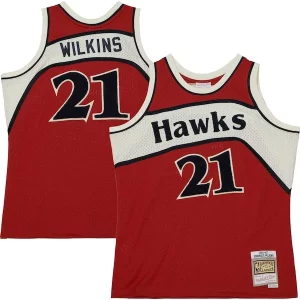 Stupendo Pratico Sofisticato Dominique Wilkins Atlanta Hawks 1986/87 Hardwood Classics Off Court Swingman Jersey Red