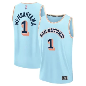 Stupendo Prestigioso Cool Victor Wembanyama San Antonio Spurs 2024/25 Fast Break Player Jersey City Edition Light Blue