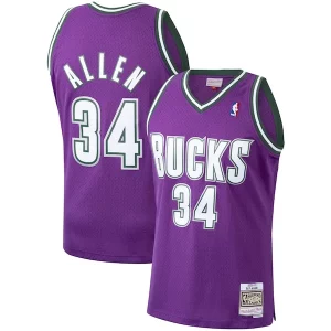 Stupendo Ray Allen Milwaukee Bucks 2000/01 Hardwood Classics Swingman Jersey Purple