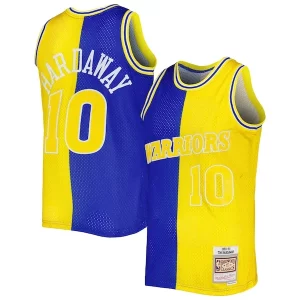 Stupendo Tim Hardaway Golden State Warriors Hardwood Classics 1990/91 Split Swingman Jersey Royal/Gold