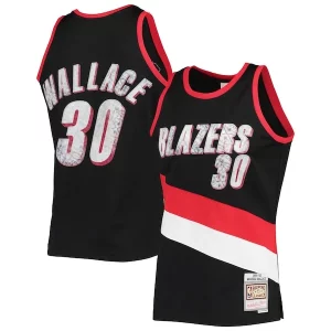 Trendy Bellissimo Fantastico Rasheed Wallace Portland Trail Blazers 1999/00 Hardwood Classics NBA 75th Anniversary Diamond Swingman Jersey Black