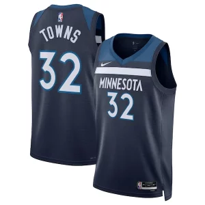 Trendy Cool Karl Anthony Towns Minnesota Timberwolves Nike Unisex Swingman Jersey Icon Edition Navy