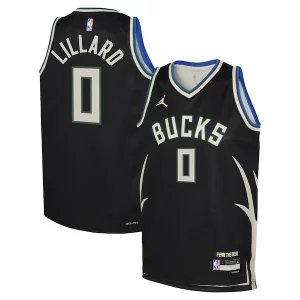 Trendy Incantevole Raffinato Damian Lillard Milwaukee Bucks Jordan Brand Youth Swingman Jersey Statement Edition Black