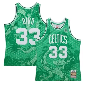 Trendy Larry Bird Boston Celtics 1985/86 Hardwood Classics Asian Heritage 6.0 Swingman Throwback Player Jersey Kelly Green