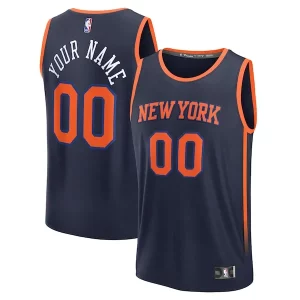 Resistente Trendy New York Knicks Custom Fast Break Jersey Navy Statement Edition