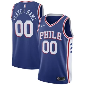 Trendy Philadelphia 76ers Nike Swingman Custom Jersey Blue Icon Edition