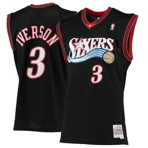 Versatile Allen Iverson Philadelphia 76ers 2000/01 Hardwood Classics Swingman Jersey Black
