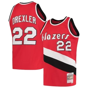 Versatile Clyde Drexler Portland Trail Blazers 1983/84 Hardwood Classics Swingman Jersey Red