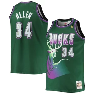 Versatile Comodo Attraente Ray Allen Milwaukee Bucks Big & Tall 1996/97 Hardwood Classics Swingman Jersey Hunter Green