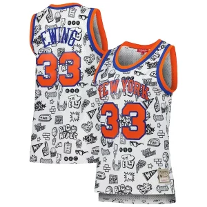 Versatile Delizioso Magnifico Patrick Ewing New York Knicks Women's 1991 Doodle Swingman Jersey White