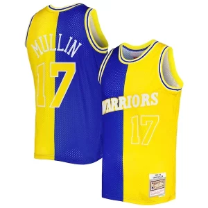 Versatile Elegante Chris Mullin Golden State Warriors Hardwood Classics 1993/94 Split Swingman Jersey Royal/Gold