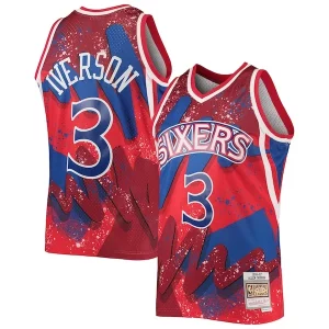 Versatile Gorgeous Allen Iverson Philadelphia 76ers Hardwood Classics 1996/97 Hyper Hoops Swingman Jersey Red