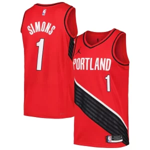 Versatile Raffinato Anfernee Simons Portland Trail Blazers Jordan Brand Swingman Player Jersey Statement Edition Red/Black