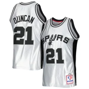 Versatile Tim Duncan San Antonio Spurs 1998/99 Hardwood Classics 75th Anniversary Swingman Jersey Platinum